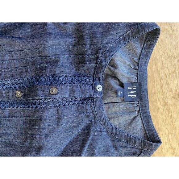 GAP Denim Blue Button-Down Maxi Dress - Picture 3 of 9